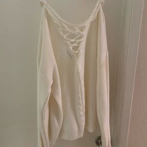 Cream color sweater crop top